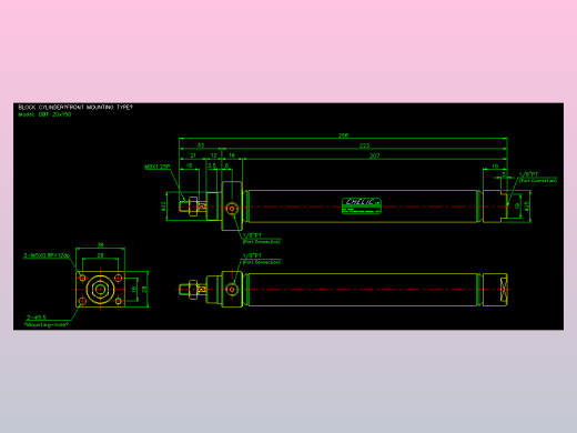 笔型缸不锈钢气缸2D-DBF20x150
