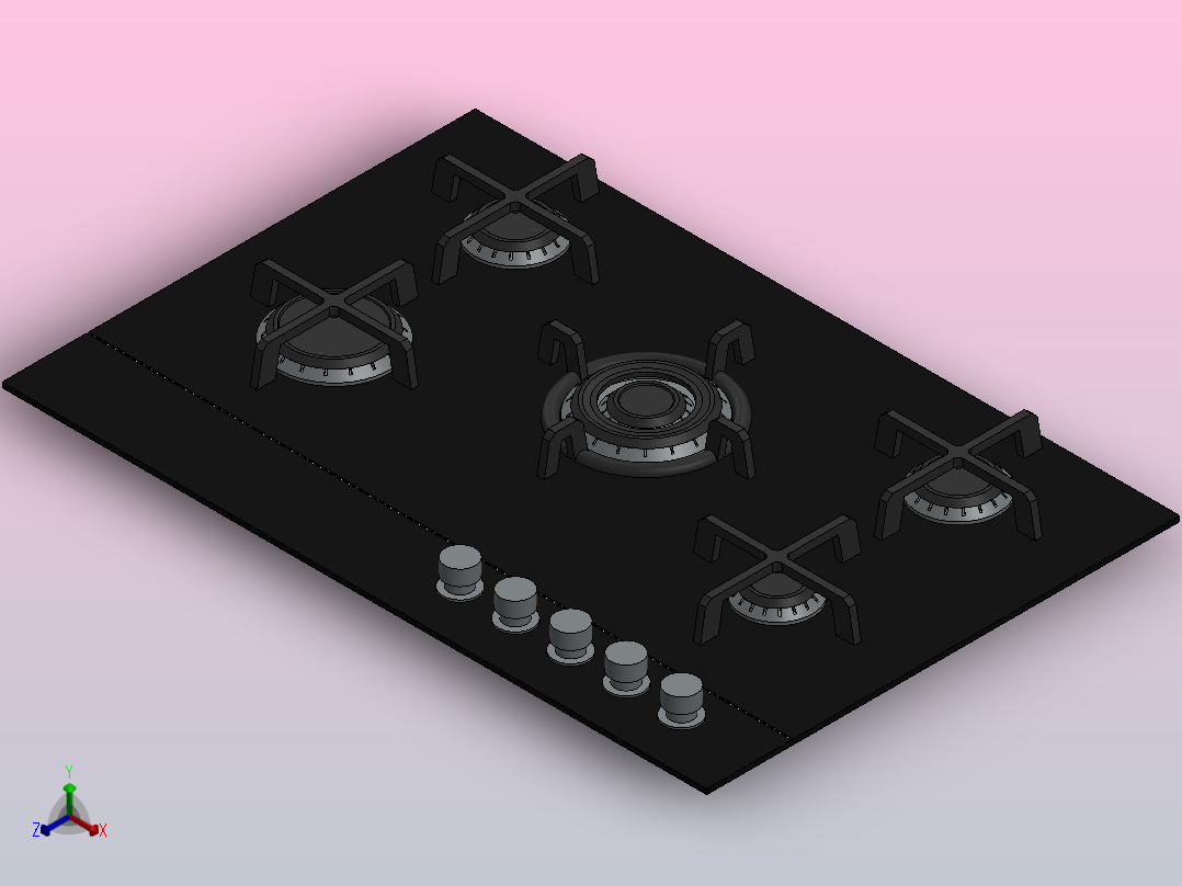 炊具燃气灶主视图