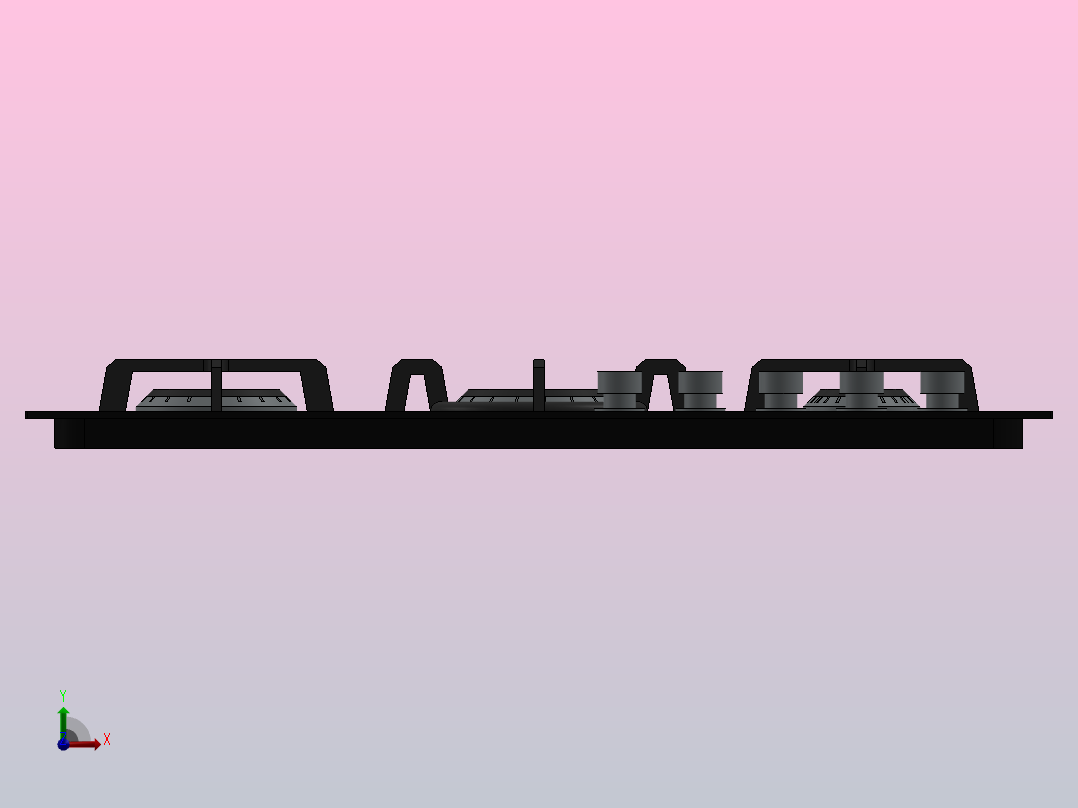 炊具燃气灶前视图