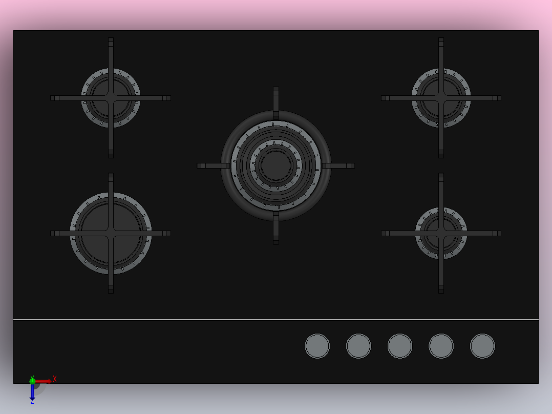 炊具燃气灶俯视图
