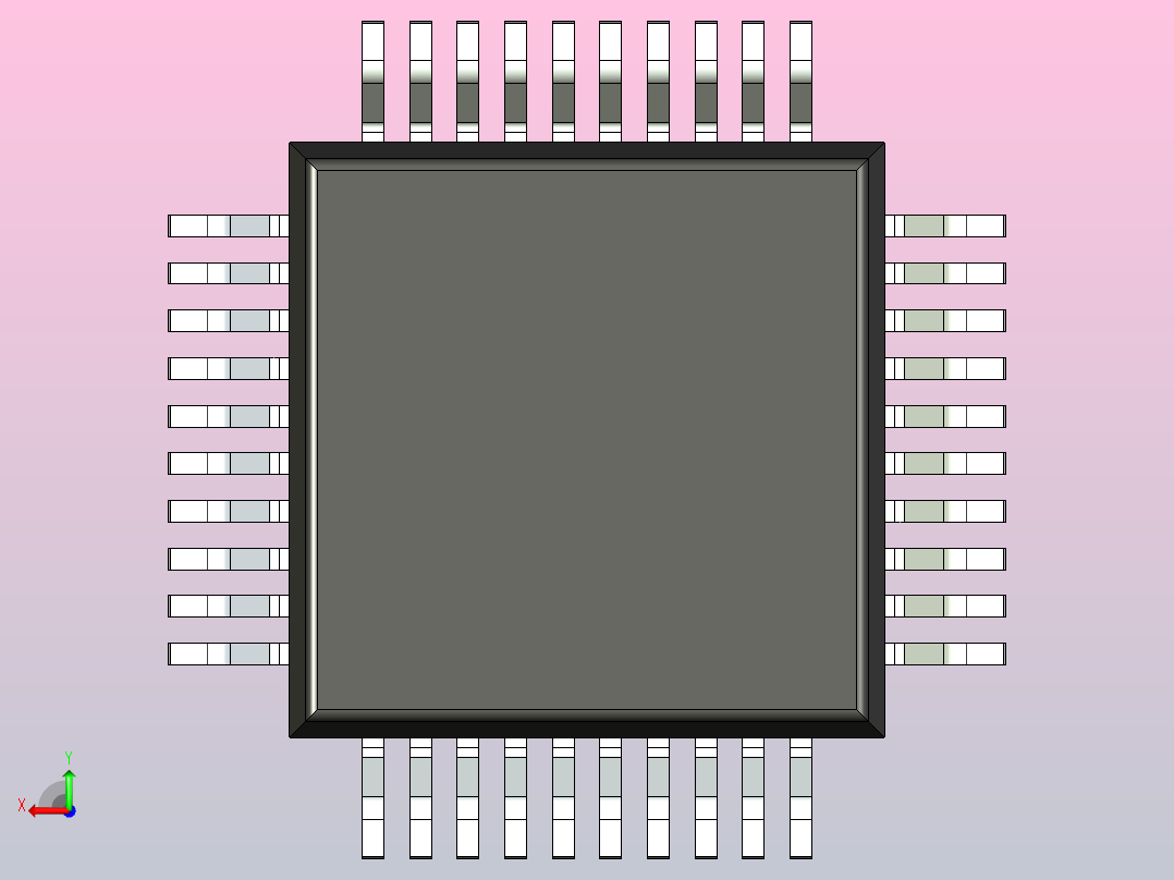 QFP 封装（四方扁平封装）QFP40P700X700X160-40N后视图