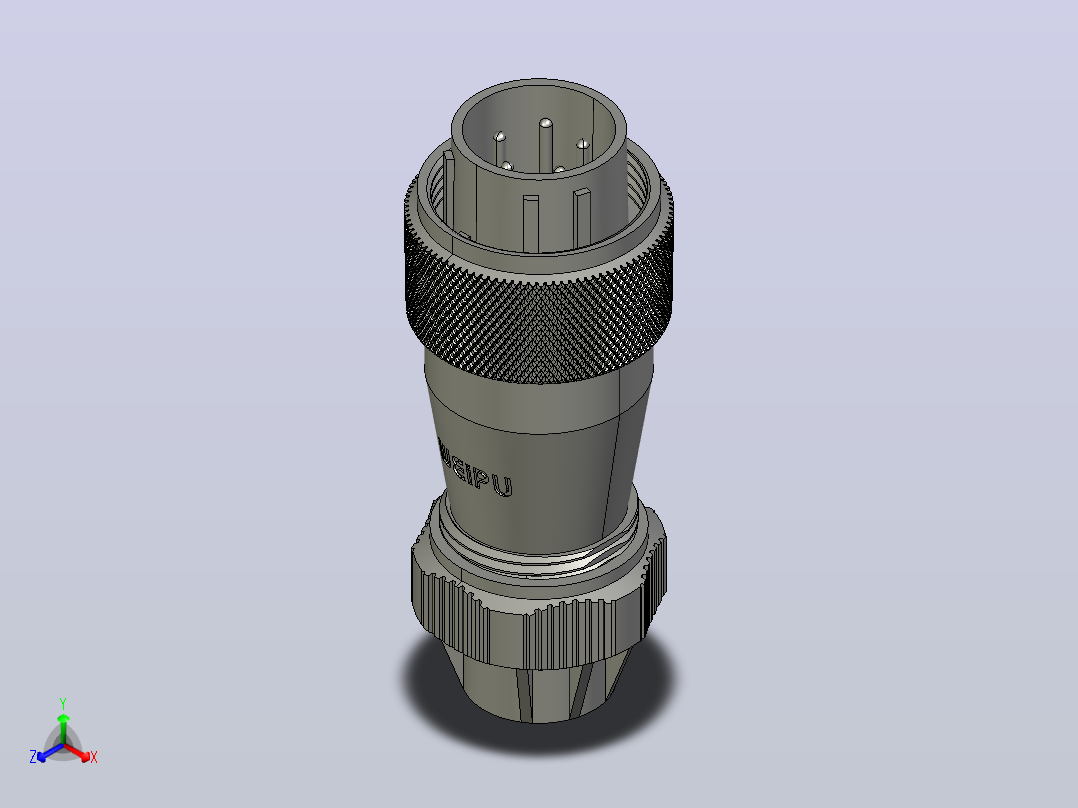 威浦连接器WF16J5TE正等轴测图