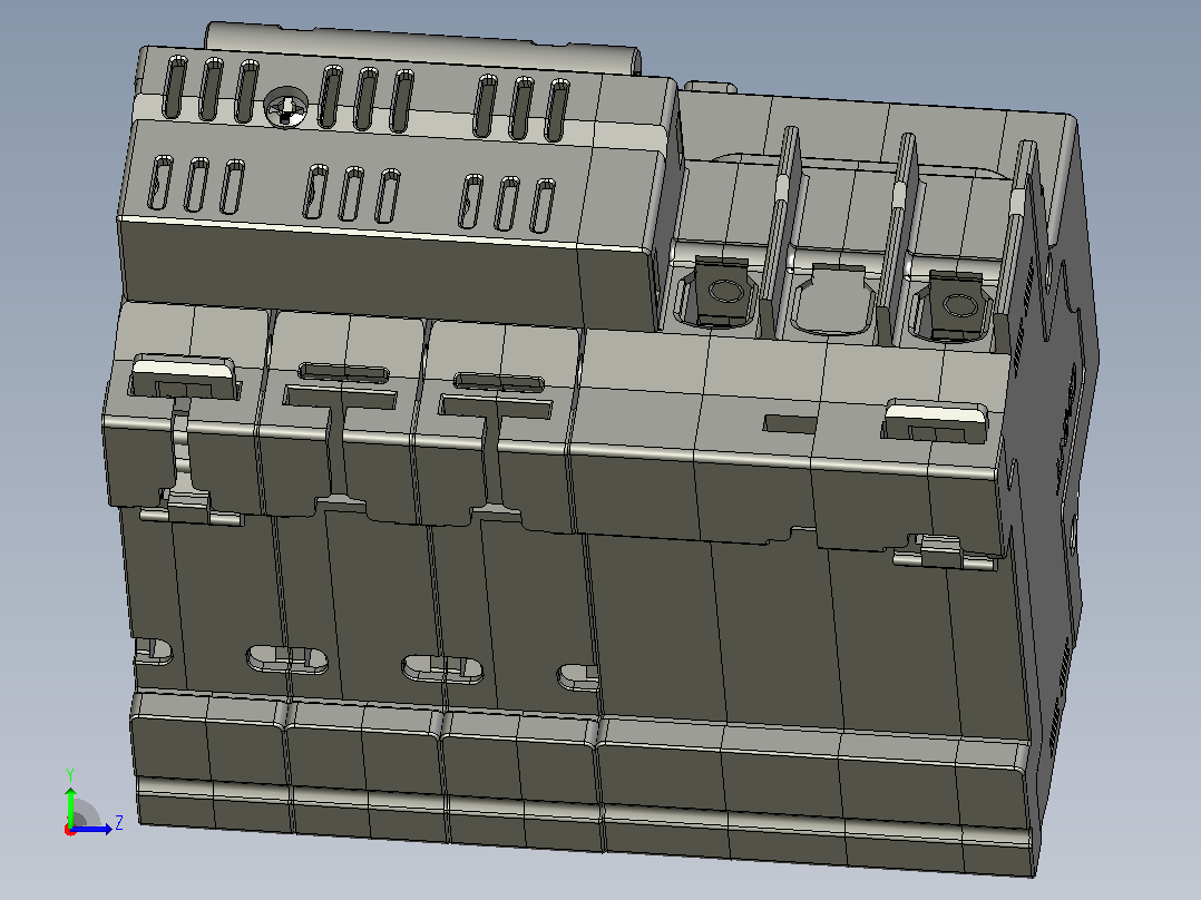NBPLE-63 3P剩余电流动作断路器三维模型202010左视图