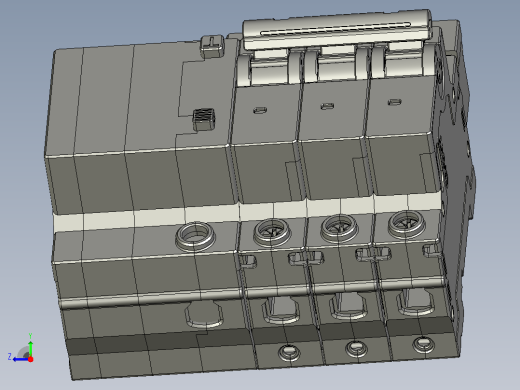 NBPLE-63 3P剩余电流动作断路器三维模型202010右视缩略图