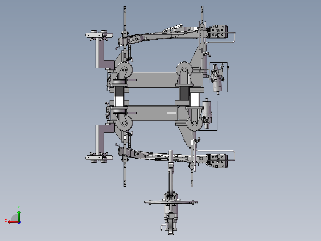 汽车左_右前纵梁前段总成30焊装夹具后视图