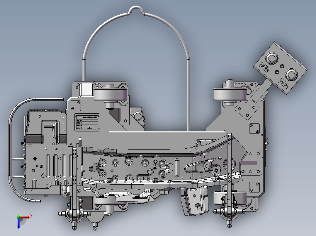 汽车左_右前纵梁前段总成30焊装夹具俯视图