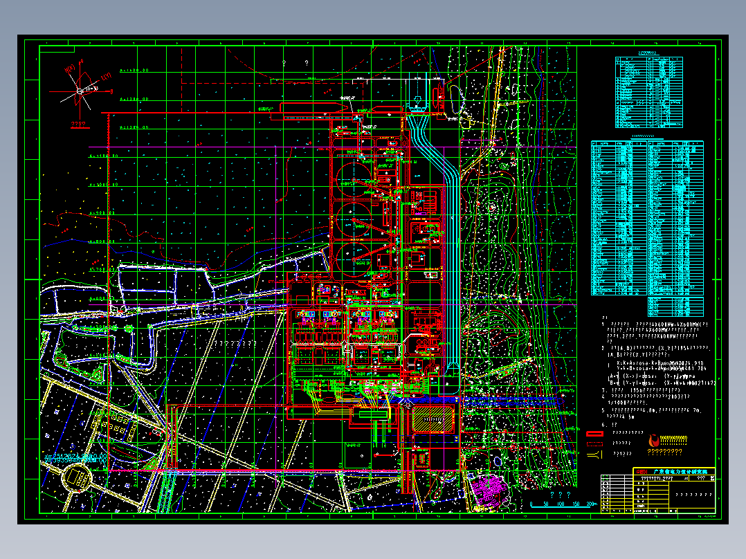 汕尾发电厂一期1.2号机组厂区总平面布置图