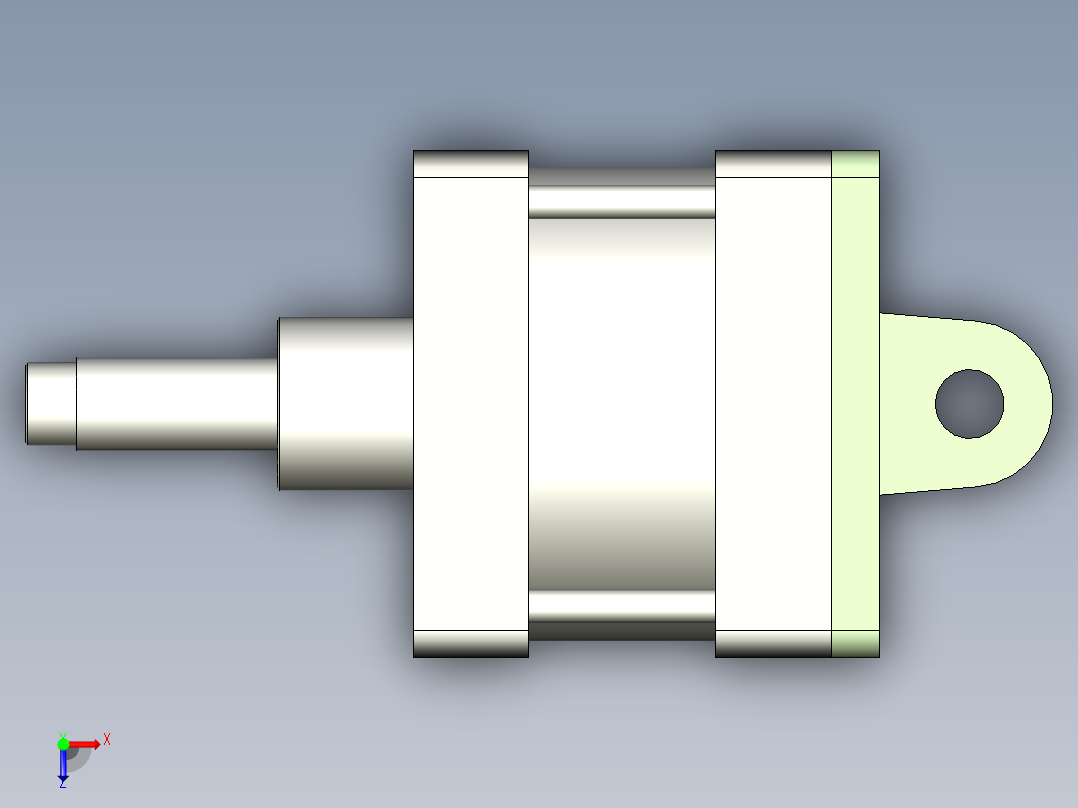 恒一SC系列双耳CB型气缸俯视图