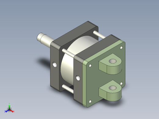 恒一SC系列双耳CB型气缸正等轴测缩略图
