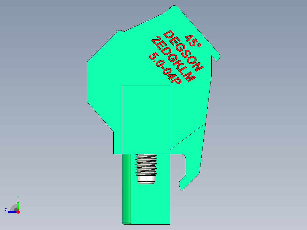 DEGSON 2EDG（M） 系列 5.0mm 螺丝锁紧可插拔接线端子组-2EDGKLM-5.0-04P-14-00AH右视图
