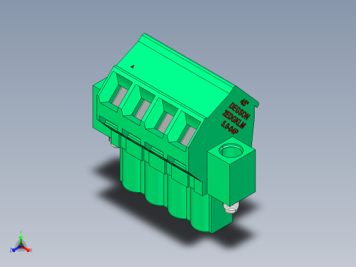 DEGSON 2EDG（M） 系列 5.0mm 螺丝锁紧可插拔接线端子组-2EDGKLM-5.0-04P-14-00AH正等轴测缩略图