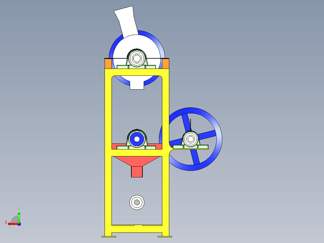 麦穗脱粒机后视图
