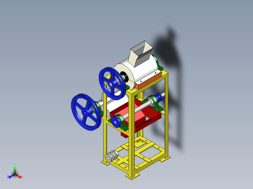 麦穗脱粒机正等轴测缩略图