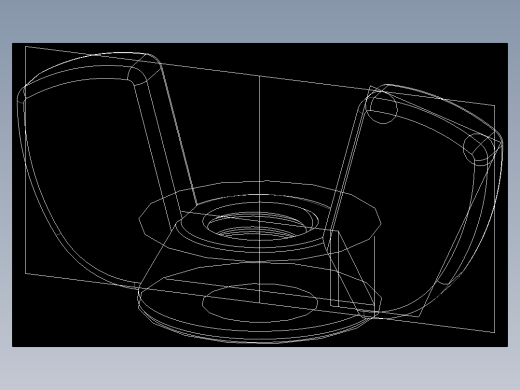 蝶形螺母-WING NUT M5 x 0.8mm Thread.DWG