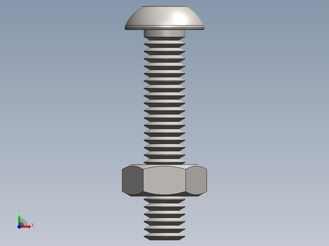 紧固件-M4 Stainless Round Head前视图