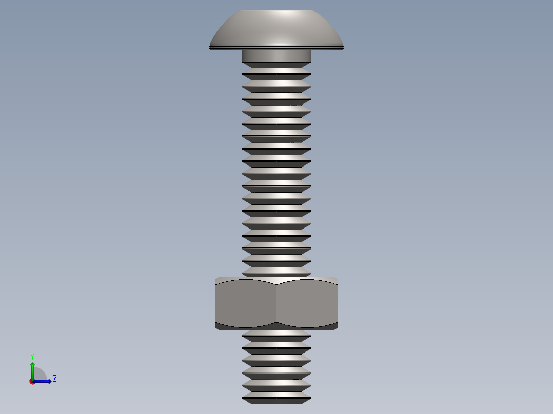紧固件-M4 Stainless Round Head左视图