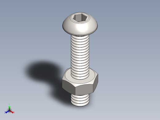 紧固件-M4 Stainless Round Head正等轴测缩略图