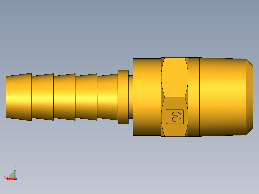 倒齿式工业管接头Male Swivel Hose Barb 125HBLSV-6-6后视图