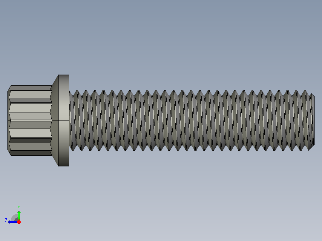 1_4in-28法兰头螺钉-1-4in-28 1long 12-point screws.STEP右视图