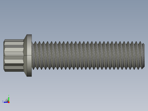 1_4in-28法兰头螺钉-1-4in-28 1long 12-point screws.STEP右视缩略图