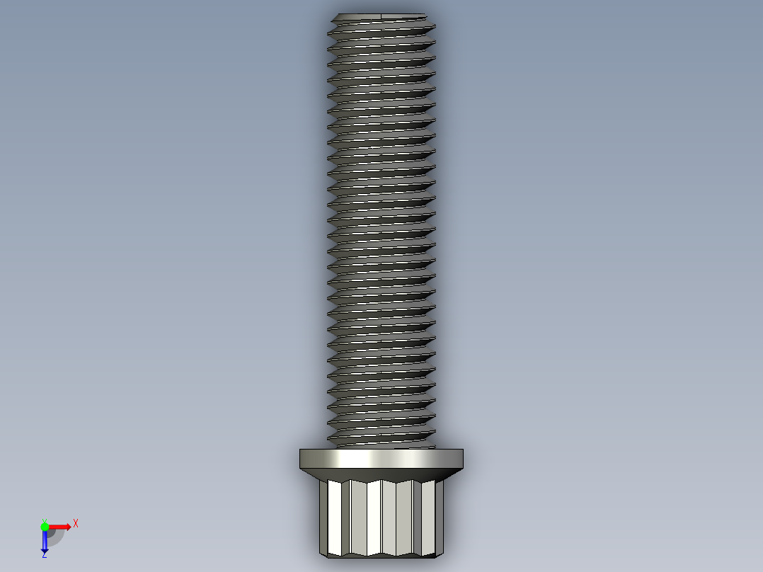 1_4in-28法兰头螺钉-1-4in-28 1long 12-point screws.STEP俯视图