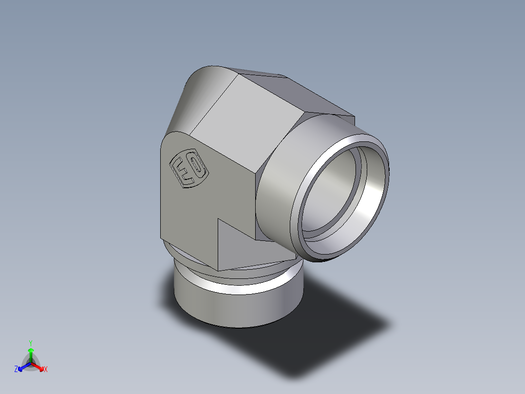 卡套式工业通用硬管接头EO_Male_stud_elbow_WE28LR71X主视图