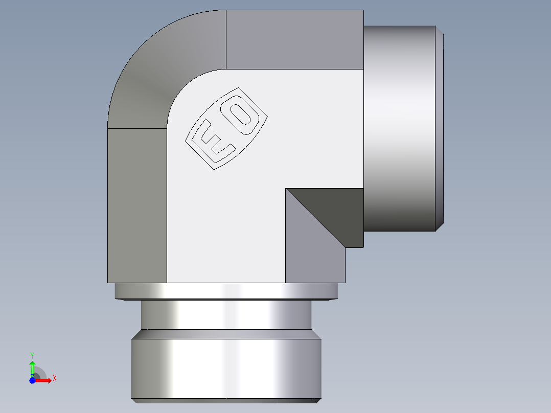 卡套式工业通用硬管接头EO_Male_stud_elbow_WE28LR71X前视图