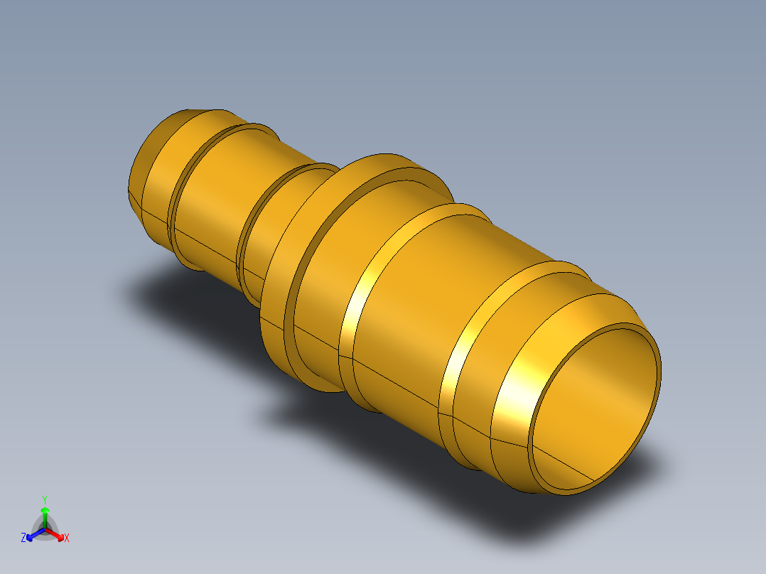 工业通用螺蚊管倒齿式工业硬管接头Union Reducer 22-6-8正等轴测图