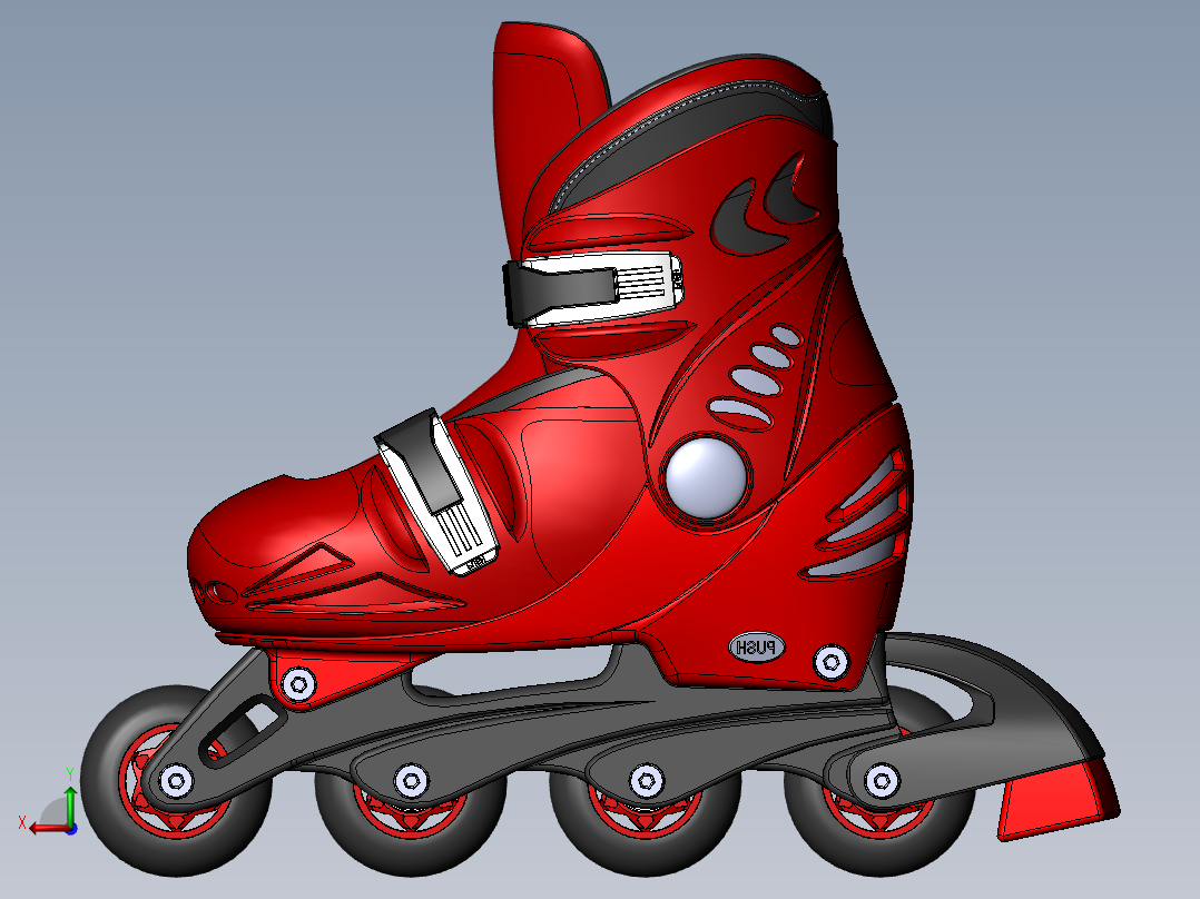 儿童轮滑鞋后视图