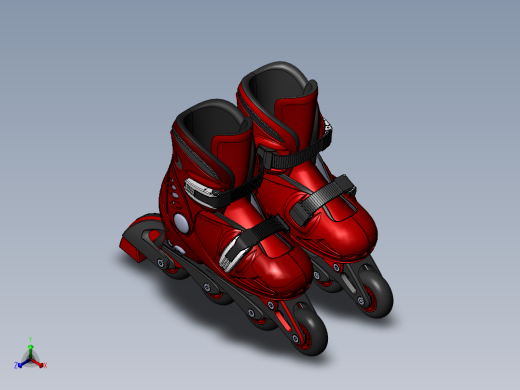 儿童轮滑鞋正等轴测缩略图