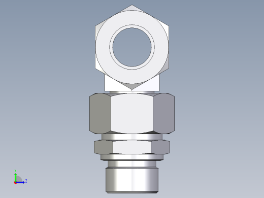 卡套式工业通用硬管接头EO_Assembled_adjustable_standpipe_branch_tee_EVT22LM71左视缩略图