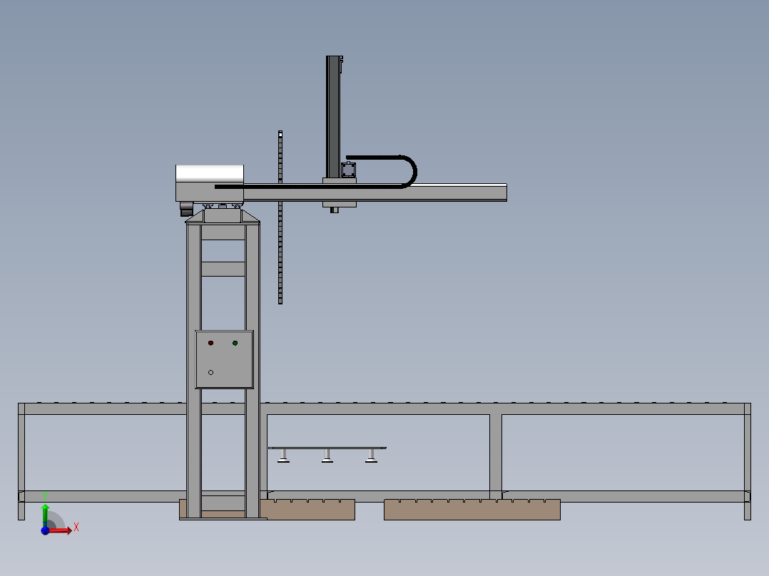 取玻璃码垛机械前视图