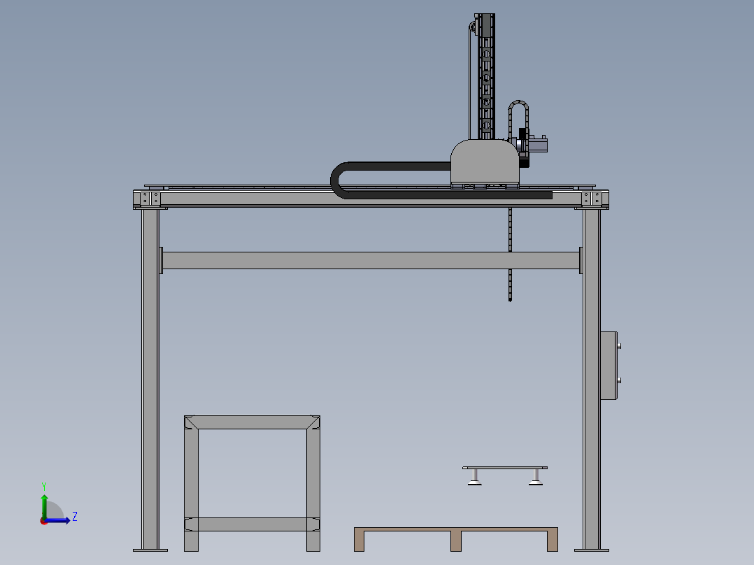 取玻璃码垛机械左视图
