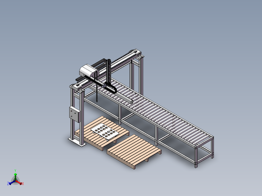 取玻璃码垛机械正等轴测图