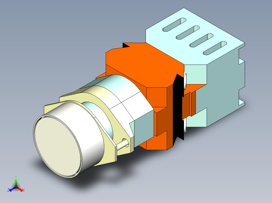 德力西电气LAY8-11D 纯白正等轴测图