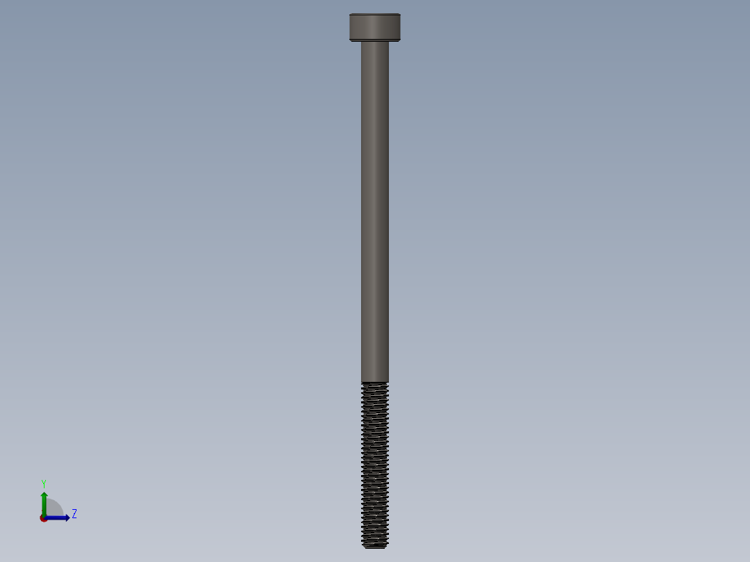 Screw_DIN_912_M3x55_A2.SLDPRT公制内六角螺钉左视图