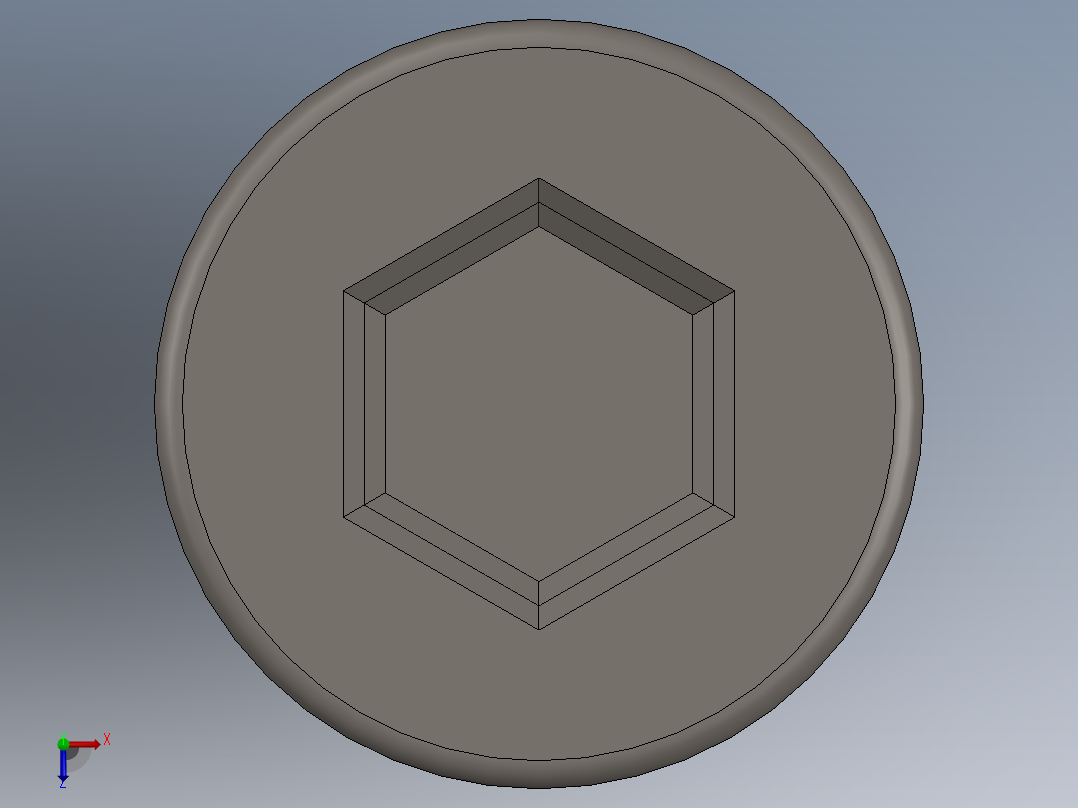 Screw_DIN_912_M3x55_A2.SLDPRT公制内六角螺钉俯视图