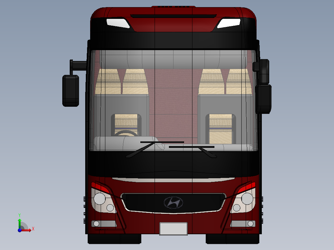 客车、公交车(20)前视图