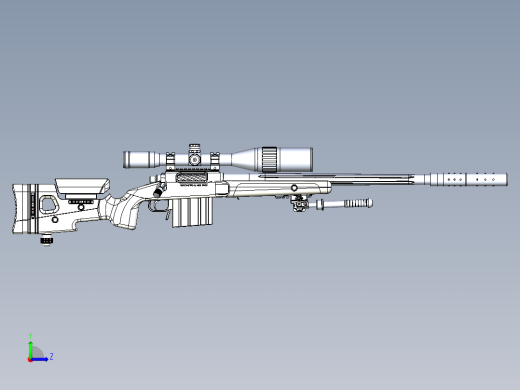 手枪左轮冲锋枪老式狙击步枪设计3D图纸mcmv-500-airgun-proto x_t左视缩略图