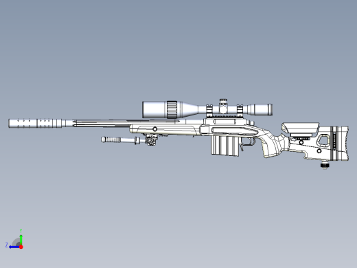 手枪左轮冲锋枪老式狙击步枪设计3D图纸mcmv-500-airgun-proto x_t右视缩略图