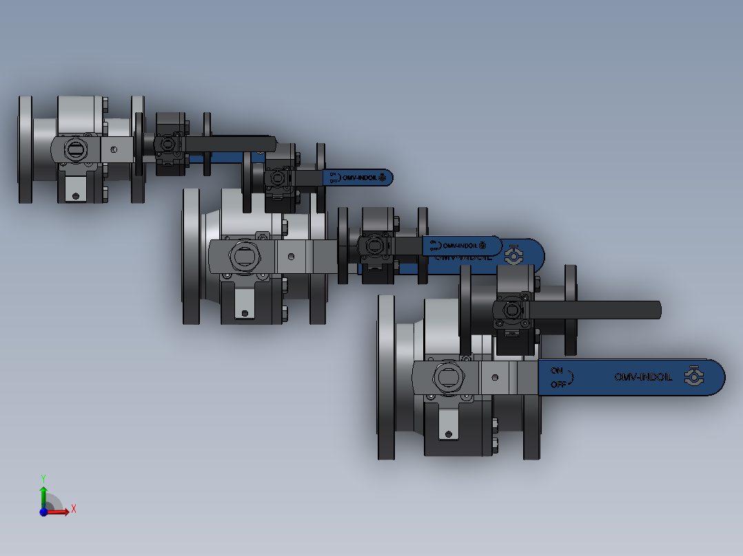 7款20MM-34“法兰连接RF ANSI 150球阀前视图