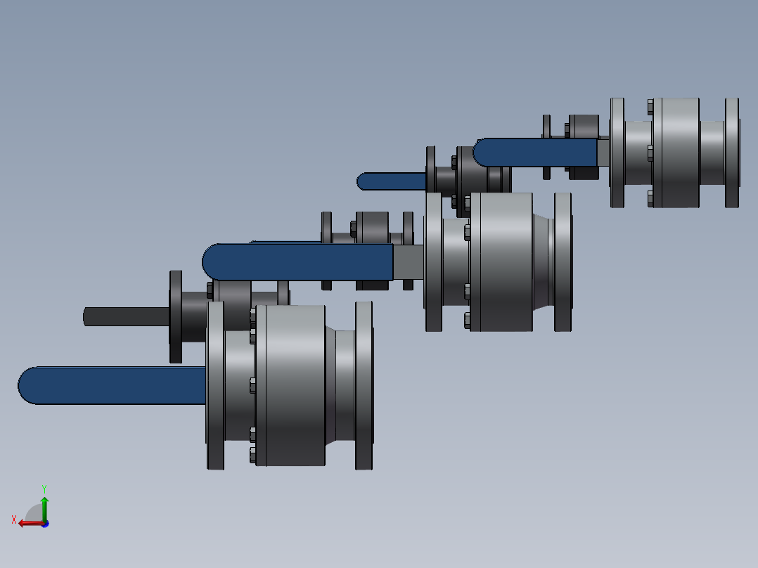 7款20MM-34“法兰连接RF ANSI 150球阀后视图