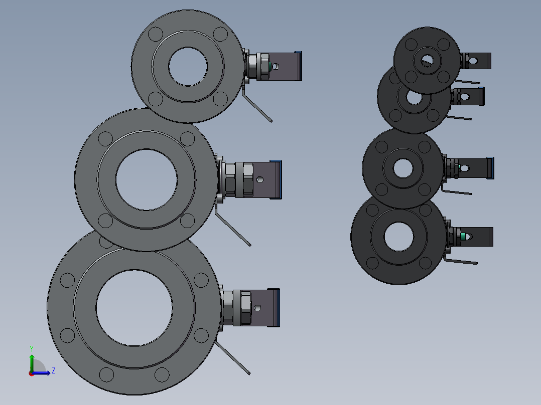 7款20MM-34“法兰连接RF ANSI 150球阀左视图