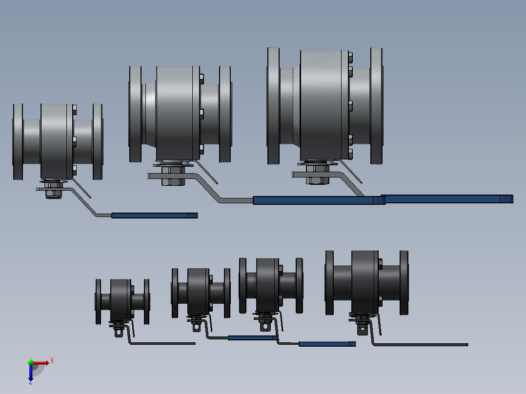 7款20MM-34“法兰连接RF ANSI 150球阀俯视图
