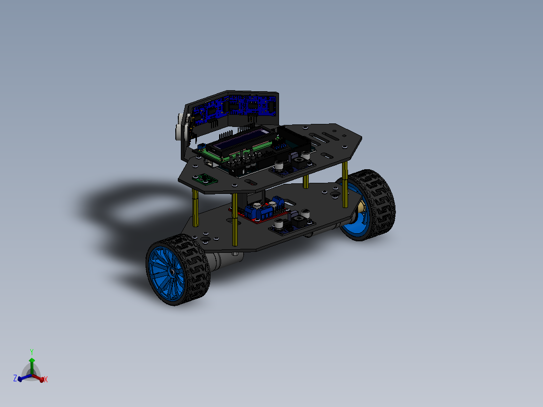 使用 PID 控制的自平衡和避障机器人SolidWorks设计