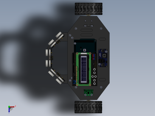 使用 PID 控制的自平衡和避障机器人SolidWorks设计俯视缩略图