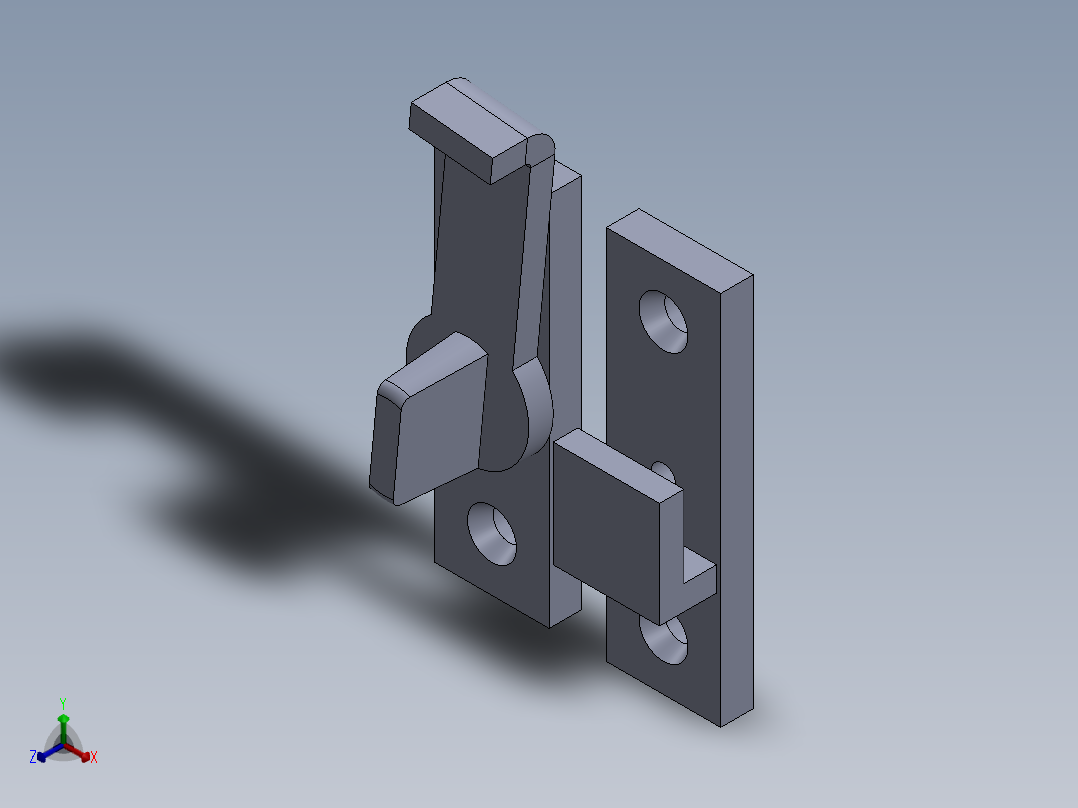 用于关闭门窗的扣子正等轴测图