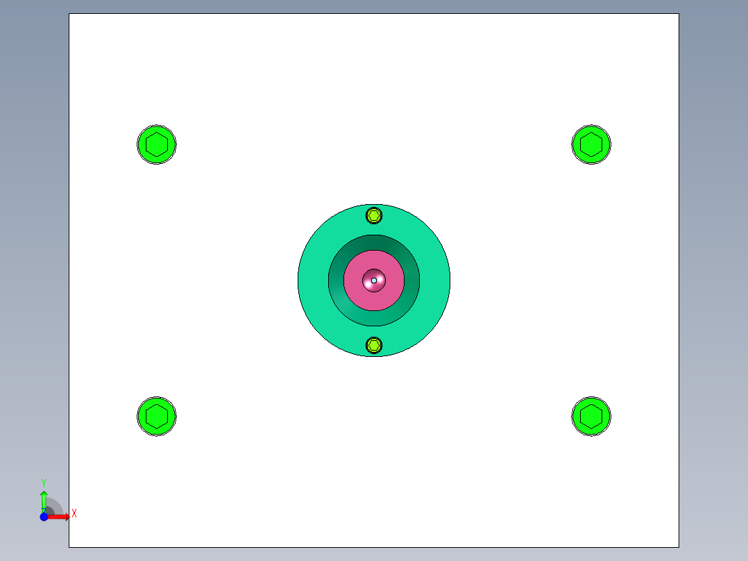 塑料网孔垃圾桶注塑模具设计前视图