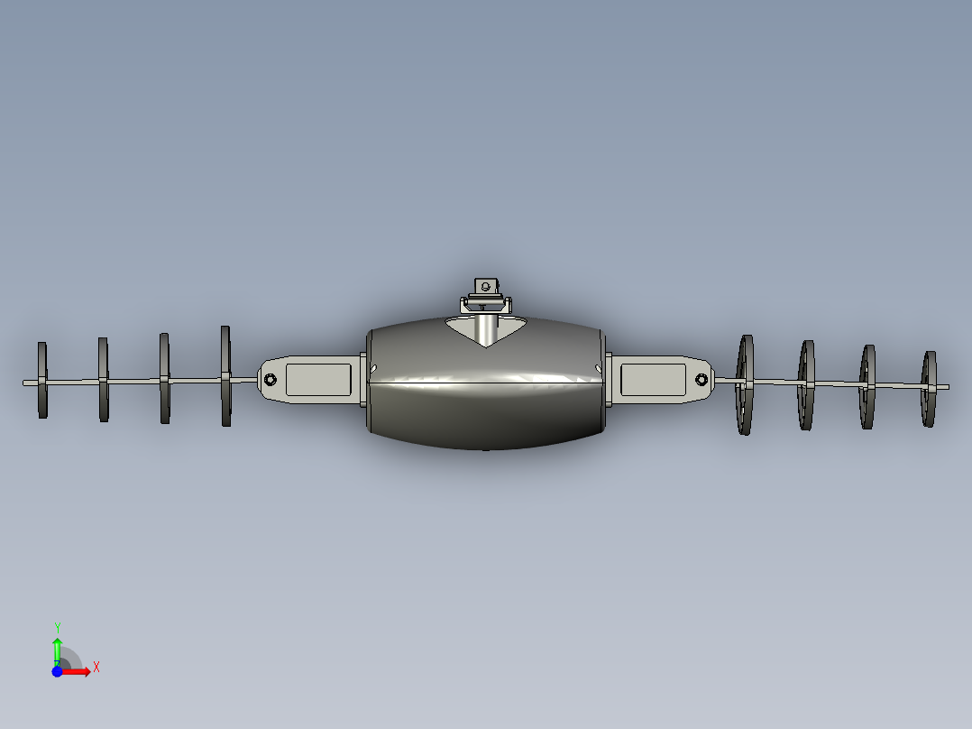 仿生式工业机器鱼水下机器人前视图