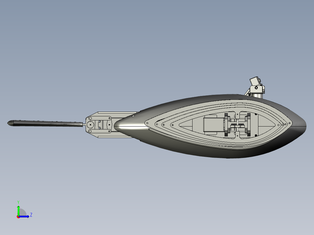 仿生式工业机器鱼水下机器人左视图